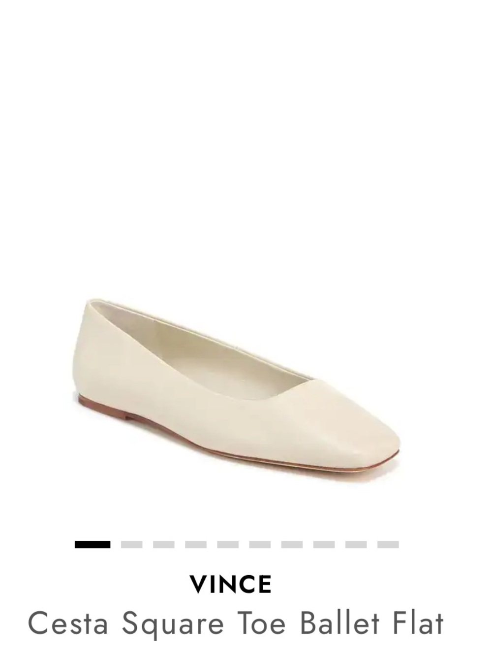 Vince Cesta Square Toe Ballet Flat - Cream “Moonlight”